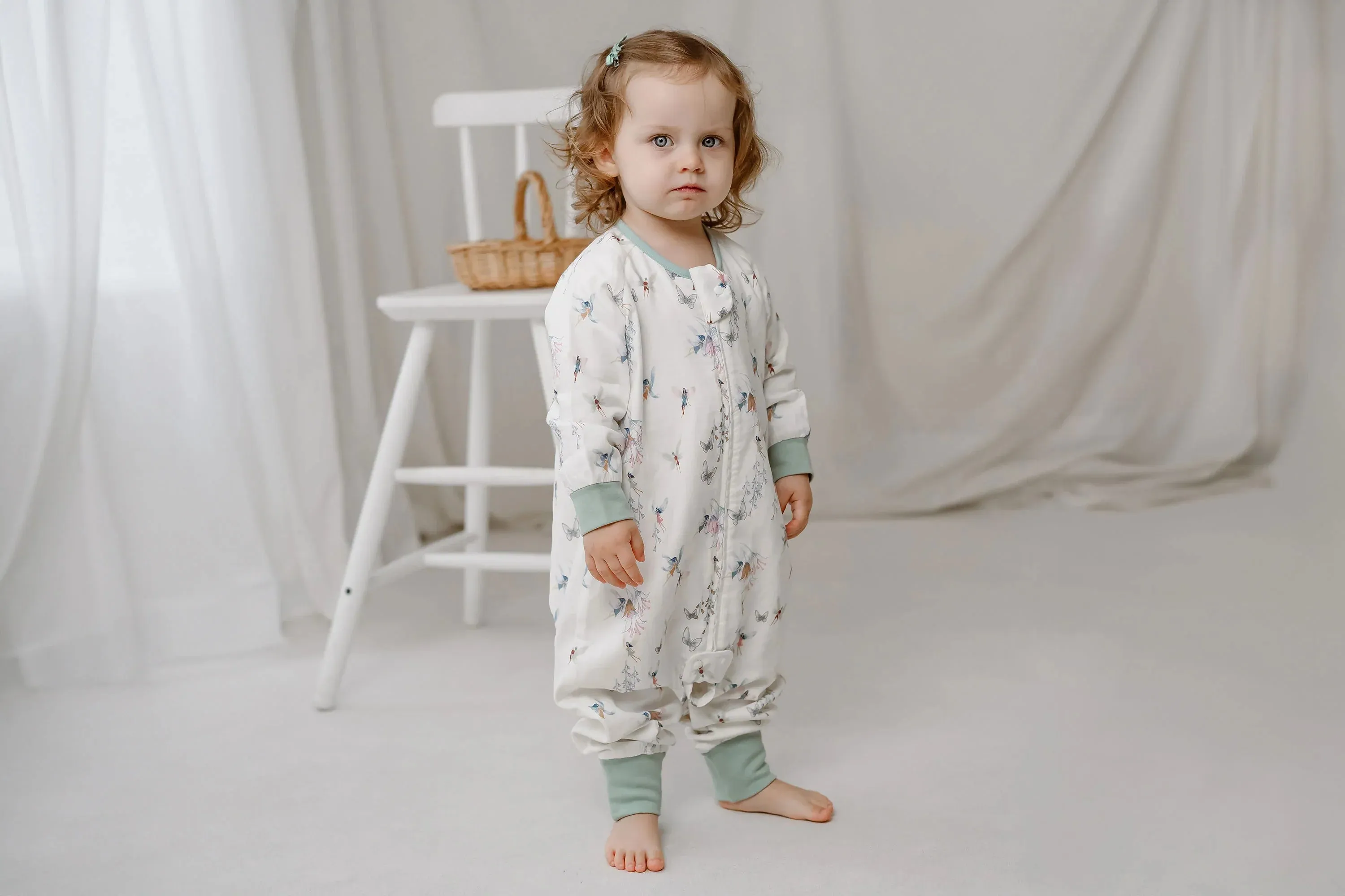 Nest Designs Bamboo Pima Long Sleeve Footed Sleep Bag 0.6 TOG - Fairy Tale