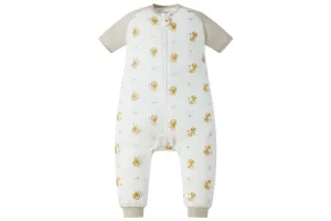 Nest Designs Raglan Bamboo Pima Short Sleeve Footed Sleep Bag 0.6 TOG - The Lion and The Mouse