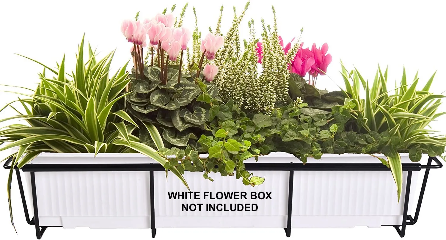 New Gilbert & Bennett 24 in. Adjustable and Expandable Black Flower Box Holder