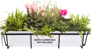 New Gilbert & Bennett 24 in. Adjustable and Expandable Black Flower Box Holder