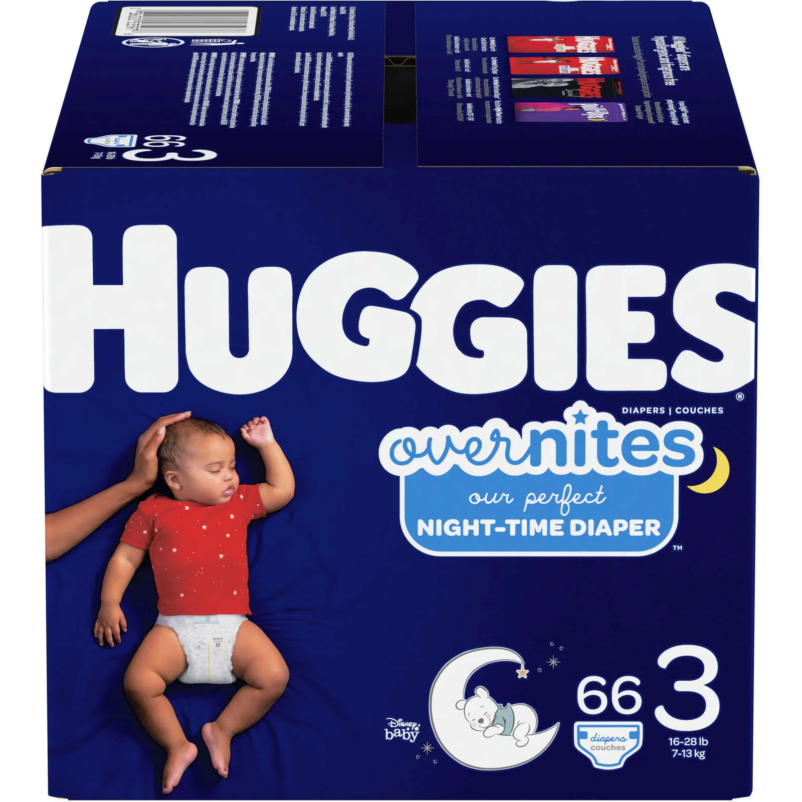 New in box! Huggies Overnites Nighttime Baby Diapers, Size 3, 66 Ct