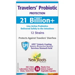 New Roots Travelers’ Probiotic 30 Enteric Coated Veg Capsules