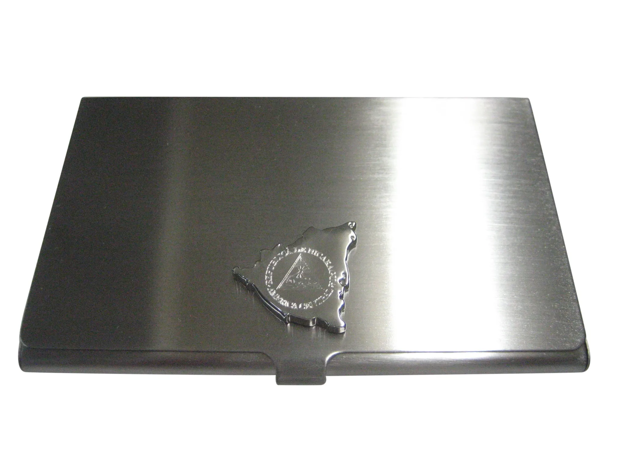 Nicaragua Map Shape and Flag Design Business Card Holder