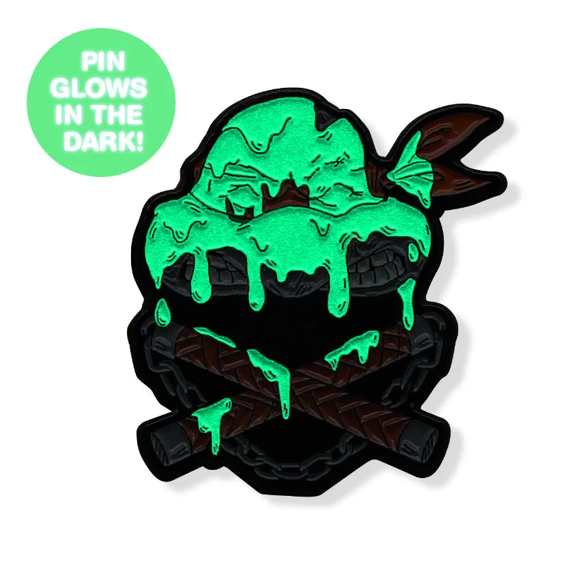 Ninjas & Crossbones Enamel Pin: Orange