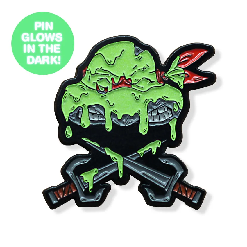 Ninjas & Crossbones Enamel Pin: Red