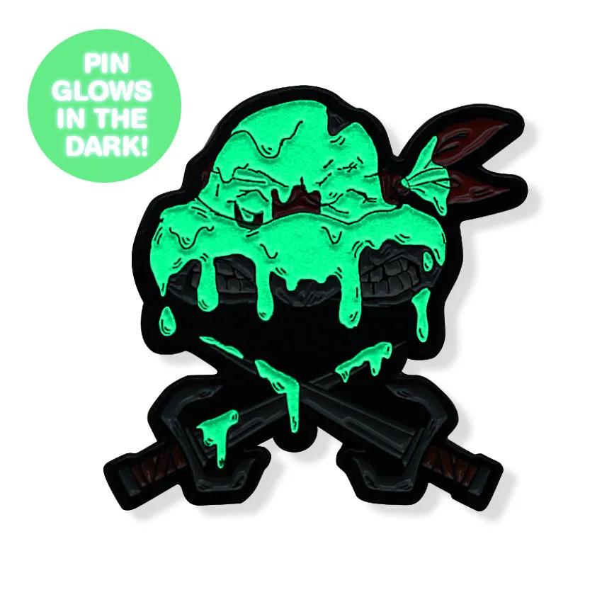 Ninjas & Crossbones Enamel Pin: Red