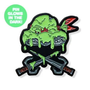 Ninjas & Crossbones Enamel Pin: Red