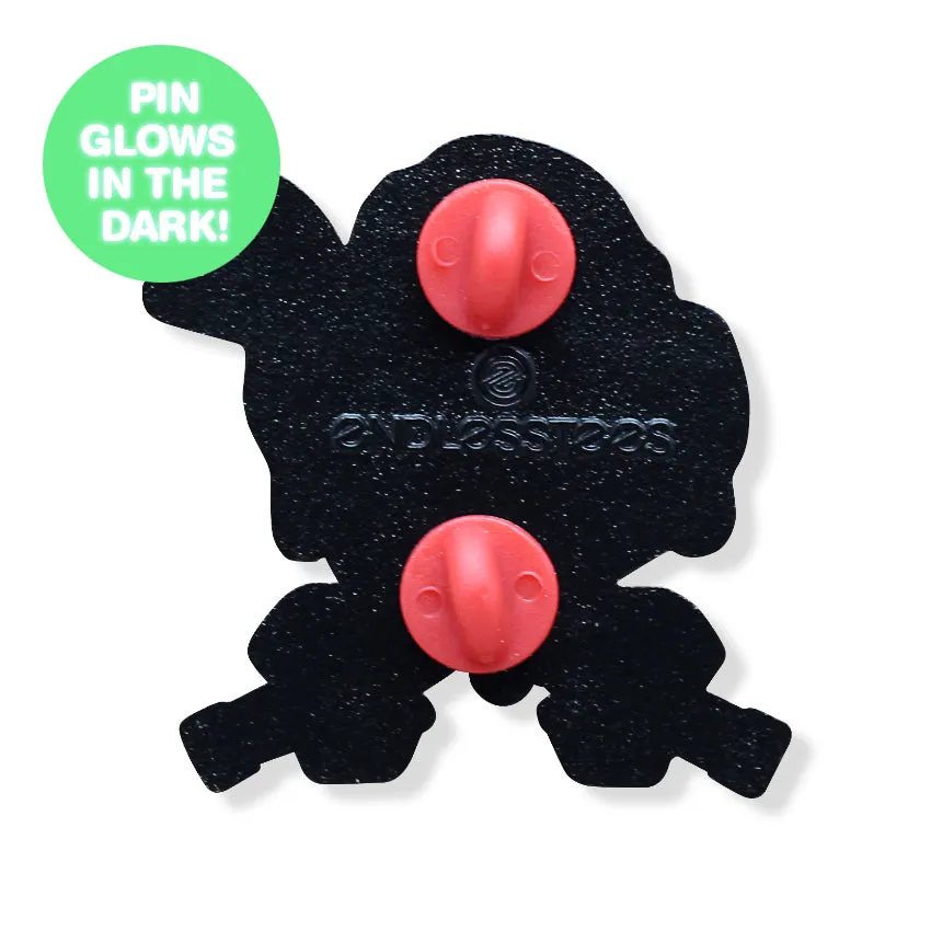 Ninjas & Crossbones Enamel Pin: Red