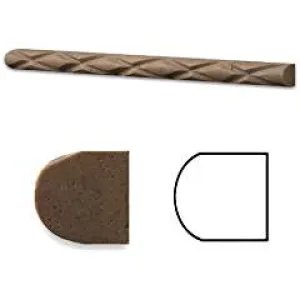 Noce Travertine Honed 1 X 12 Diamond Rope Liner Trim Molding - 4" Sample