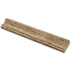 Noce Vein-Cut Travertine Milano Molding Trim, Honed (LOT of 5 PCS.)