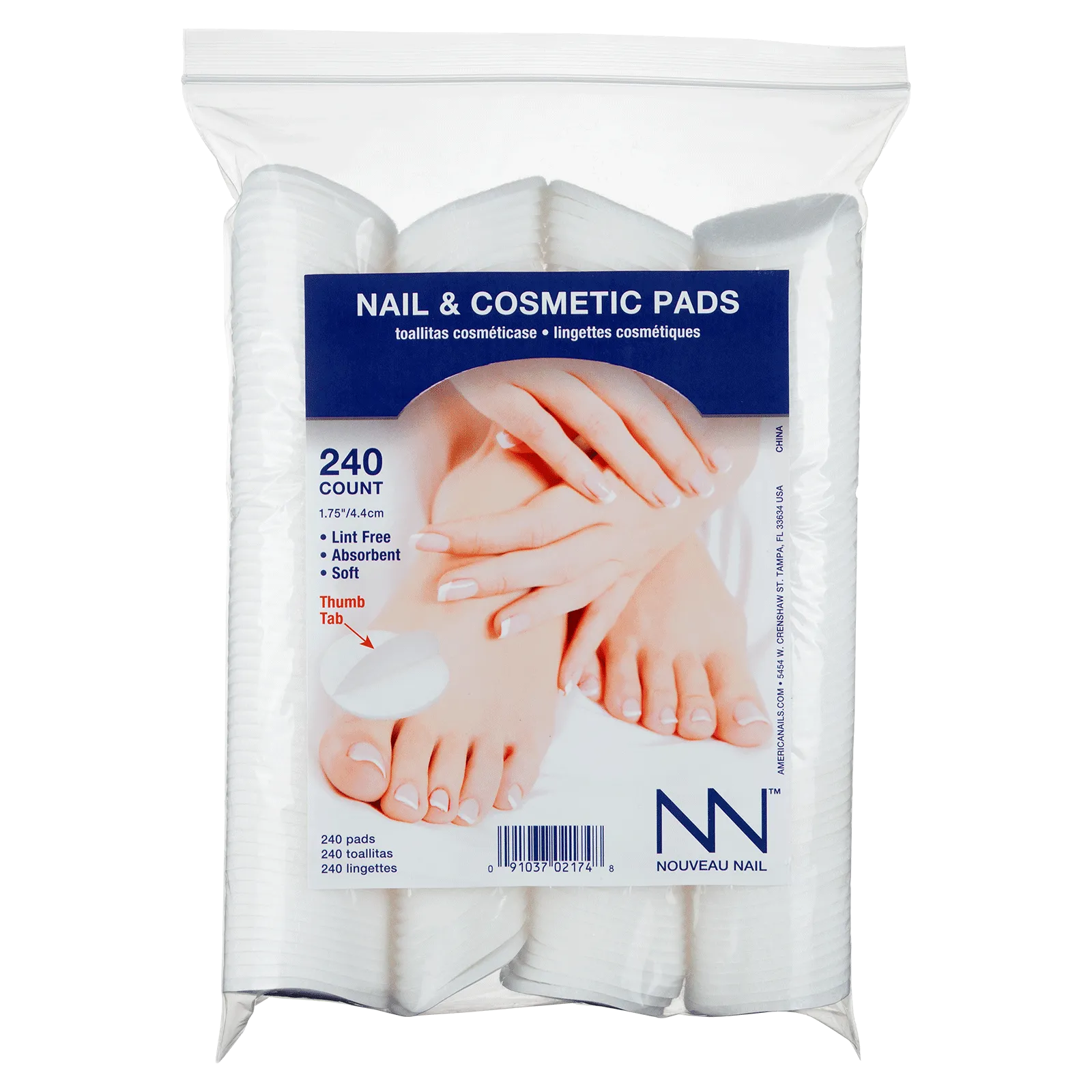 Nouveau Nail Premium Nail & Cosmetic Pads, 240ct