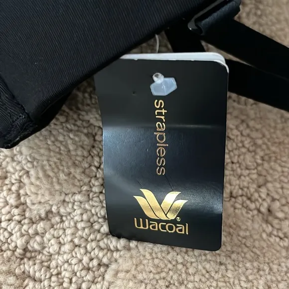 NWT Wacoal Red Carpet Convertible Black Strapless Bra size 32D