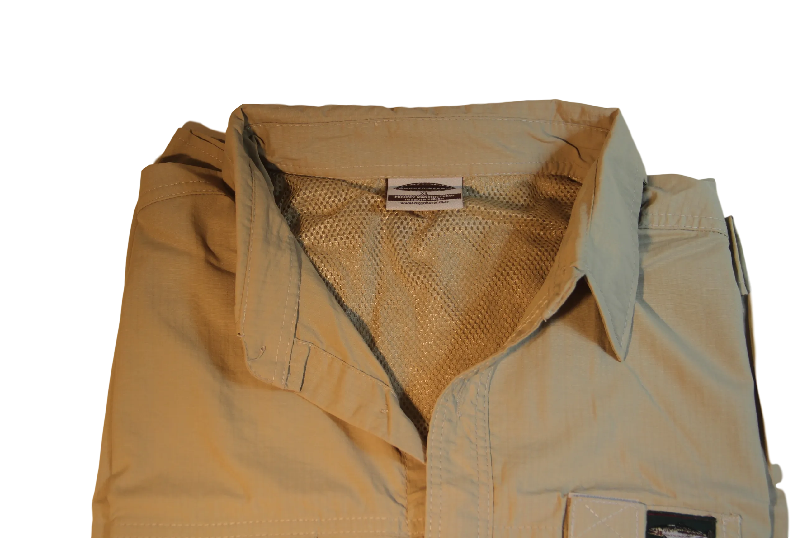 Nylon Vented Long Sleeve Fishing Shirt. Great for Hot humid conditions Made in South Africa