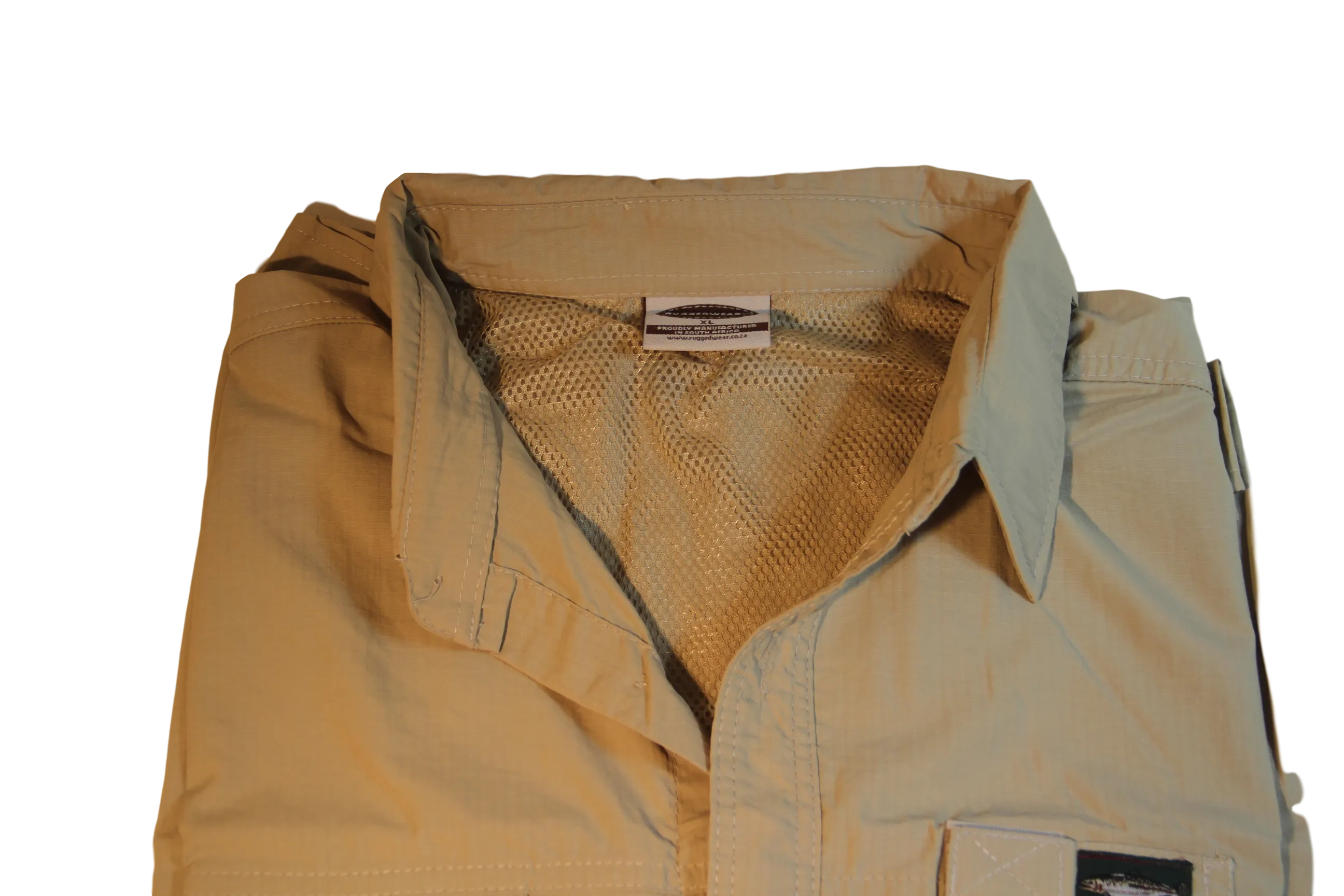 Nylon Vented Long Sleeve Fishing Shirt. Great for Hot humid conditions Made in South Africa