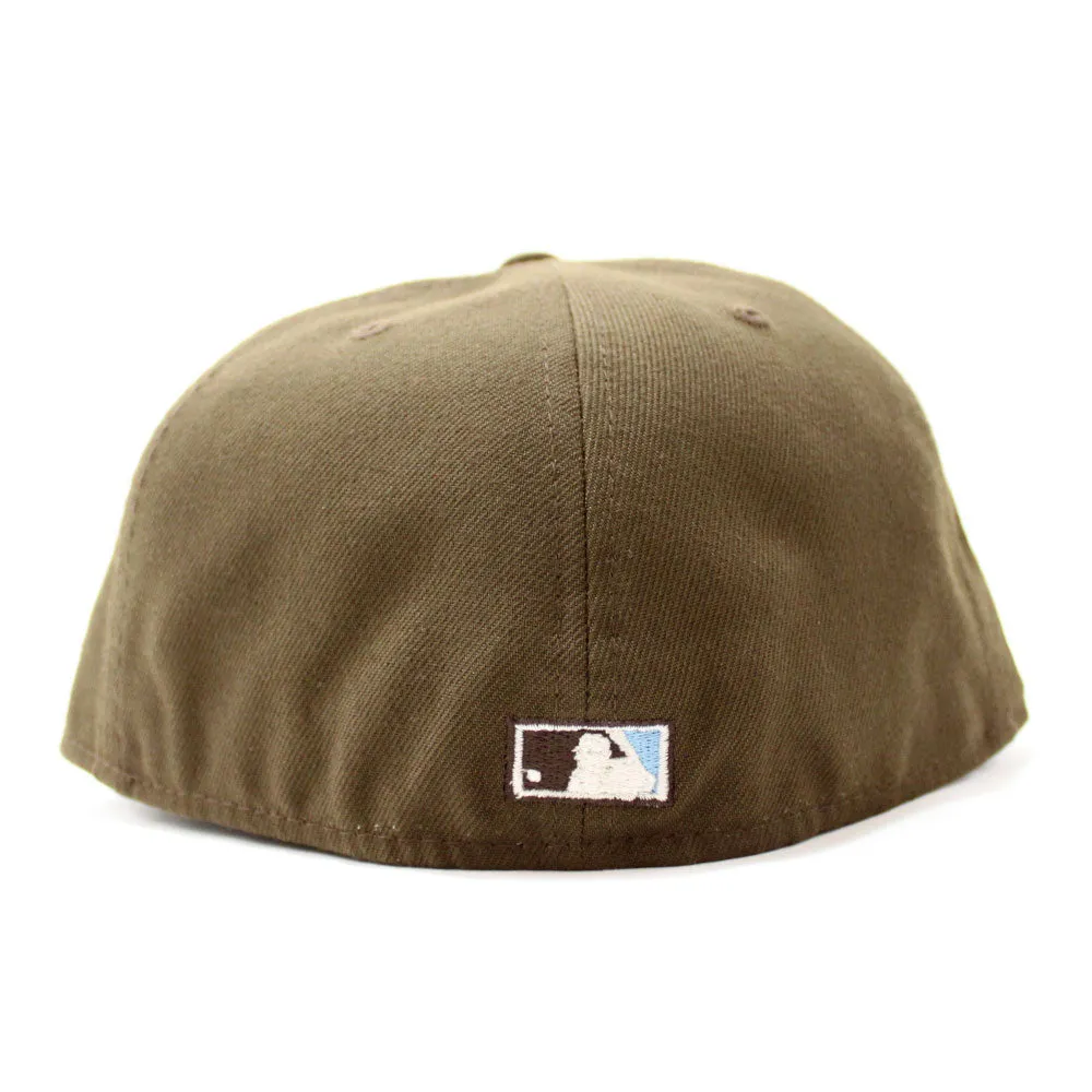 Oakland Athletics 50th Anniversary New Era 59Fifty Fitted Hat (Glow in the Dark Walnut Sky Blue Under Brim)