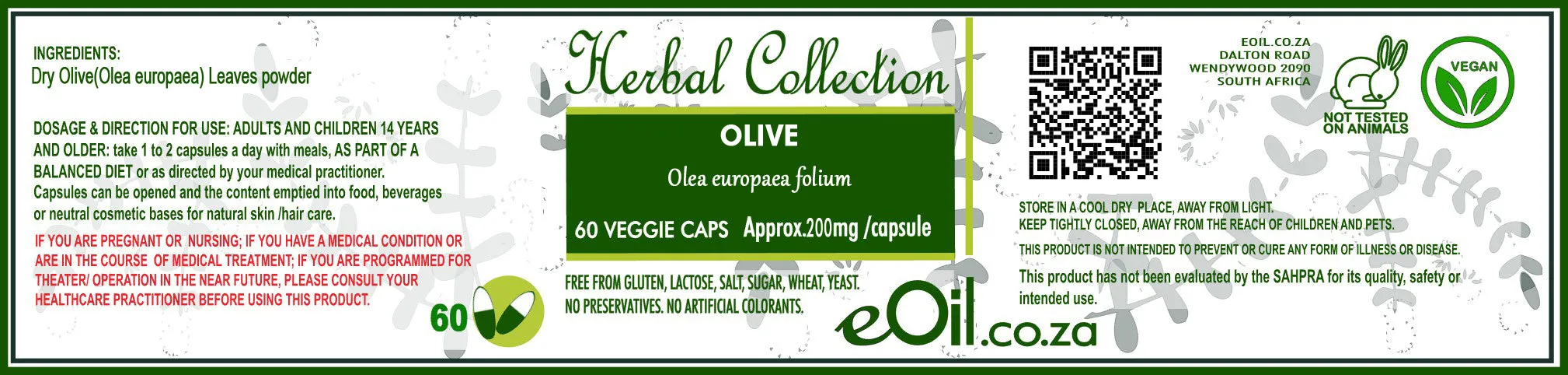 Olive Leaf - 60 capsules - Herbal Collection