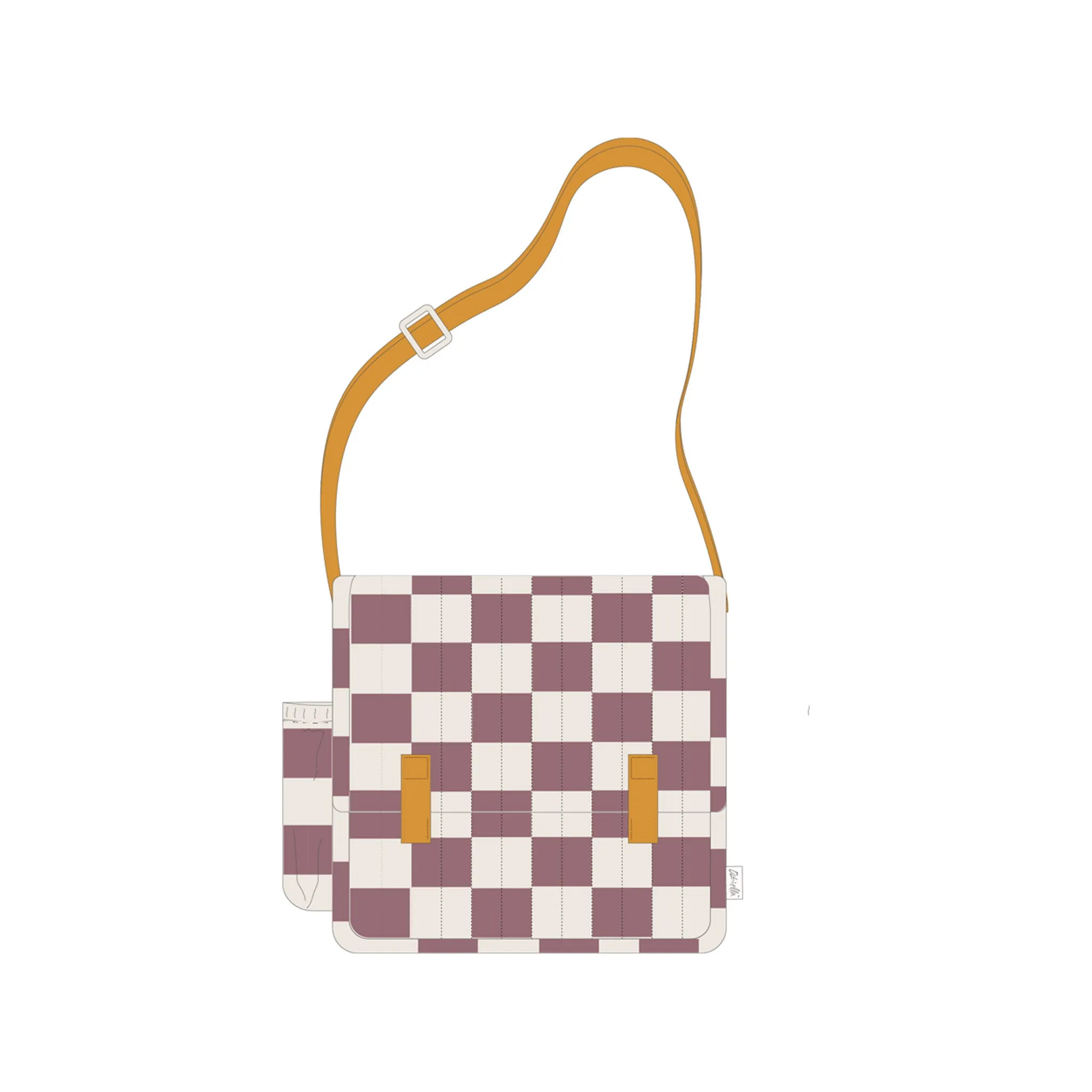 Olli Ella | Carrie Convertible Changing Set - Plum Check