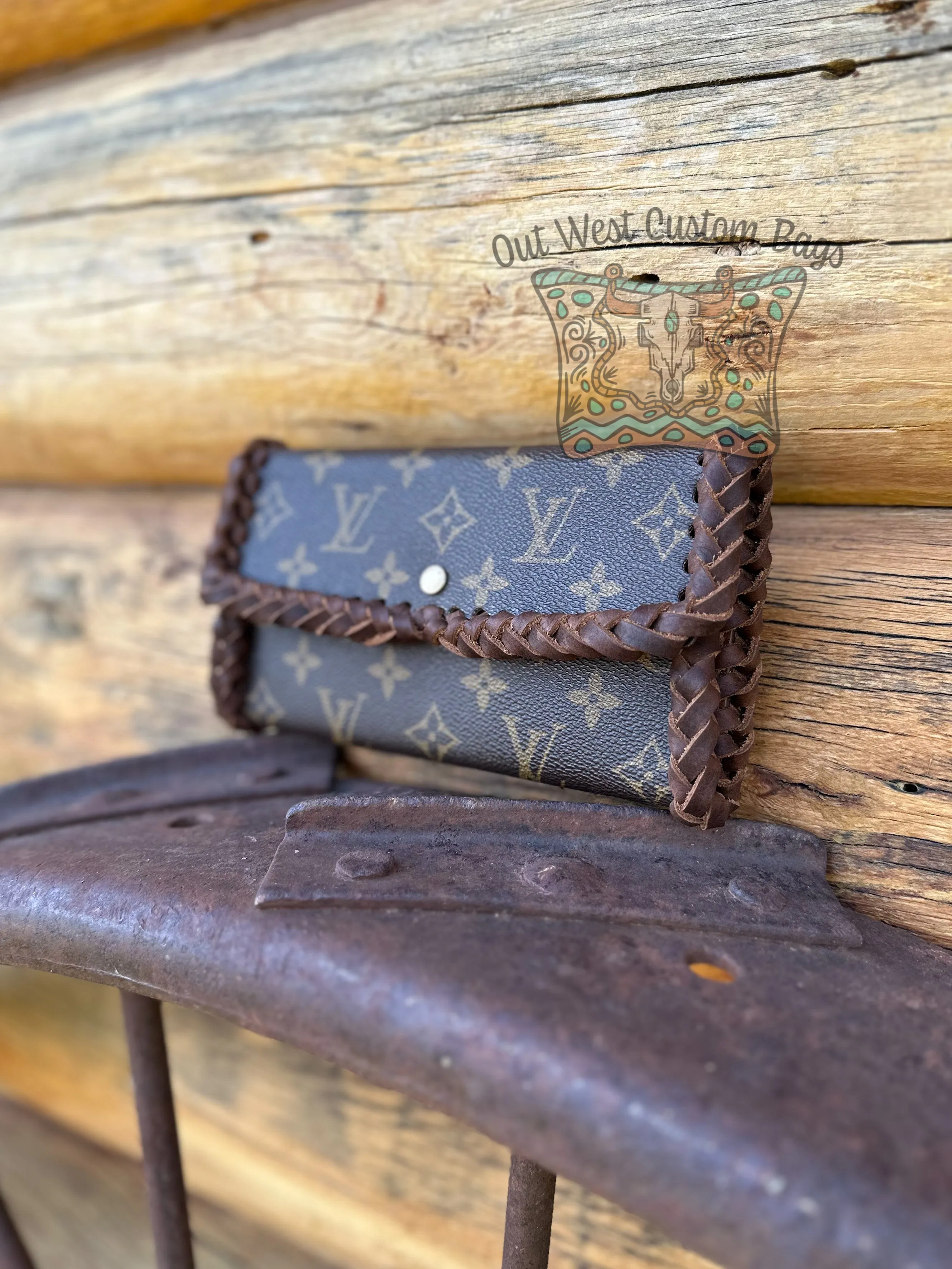 Out West Leather Braided Revamped International Wallet