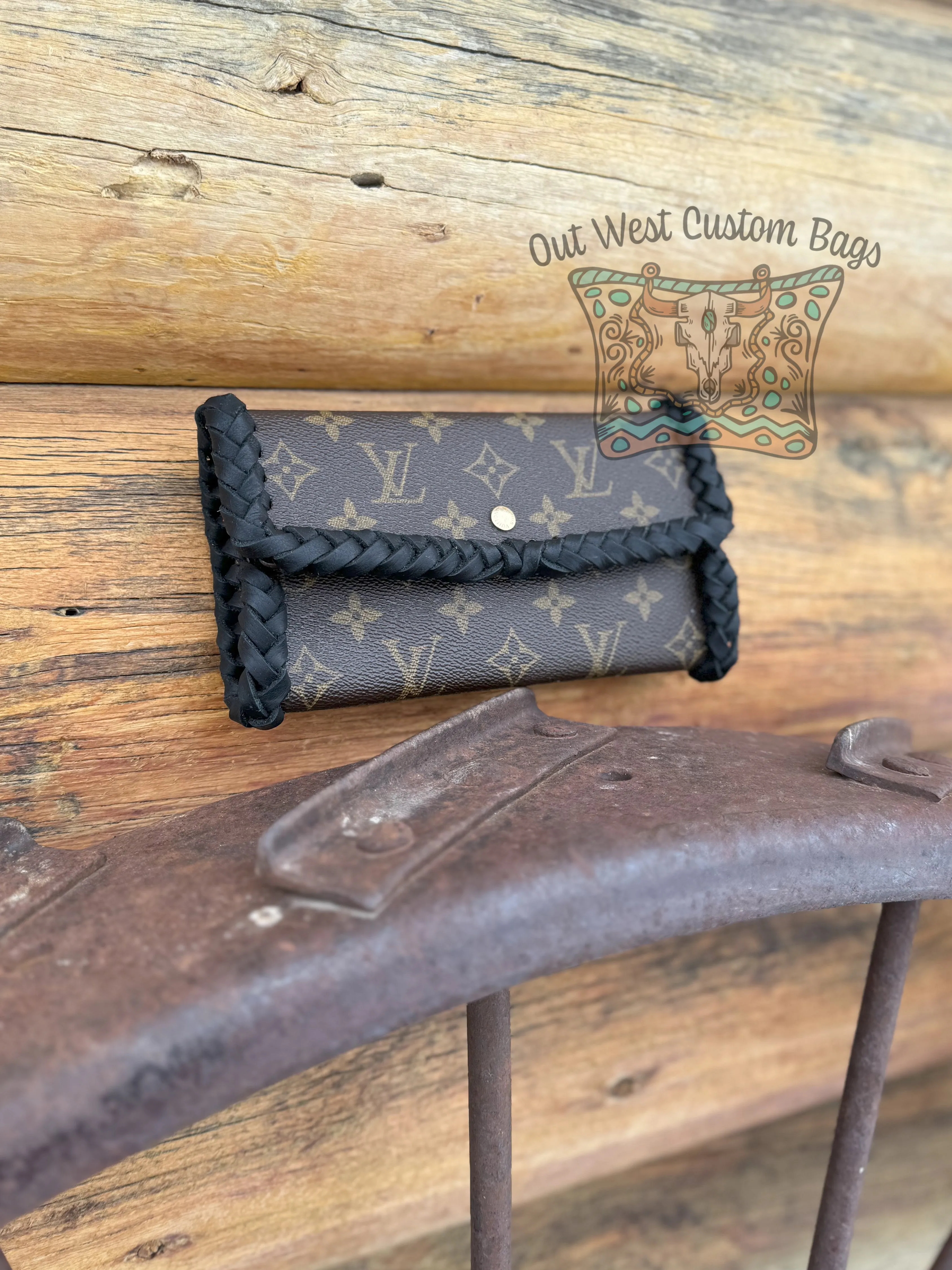 Out West Leather Braided Revamped International Wallet