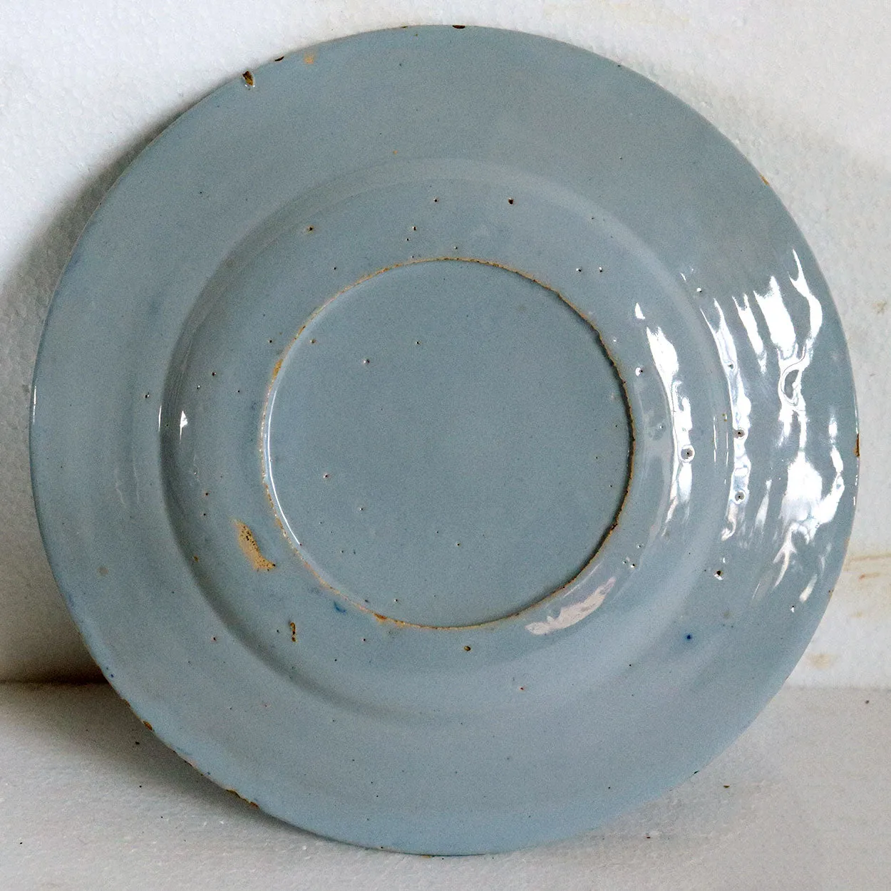 Pair of Dutch Delft Tin-Glazed Earthenware Blue and White Plates