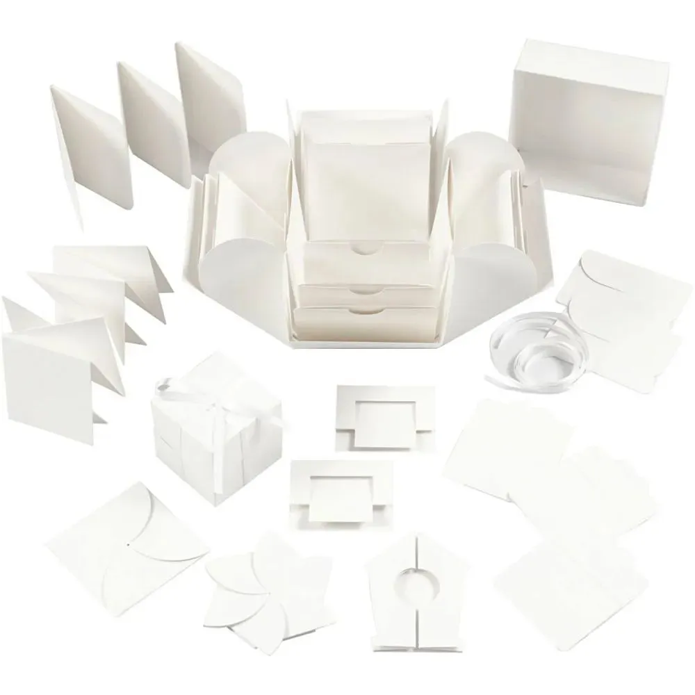 Papier Mache Explosion Box Set Cardboard Gifts Presents Brown Red White Black