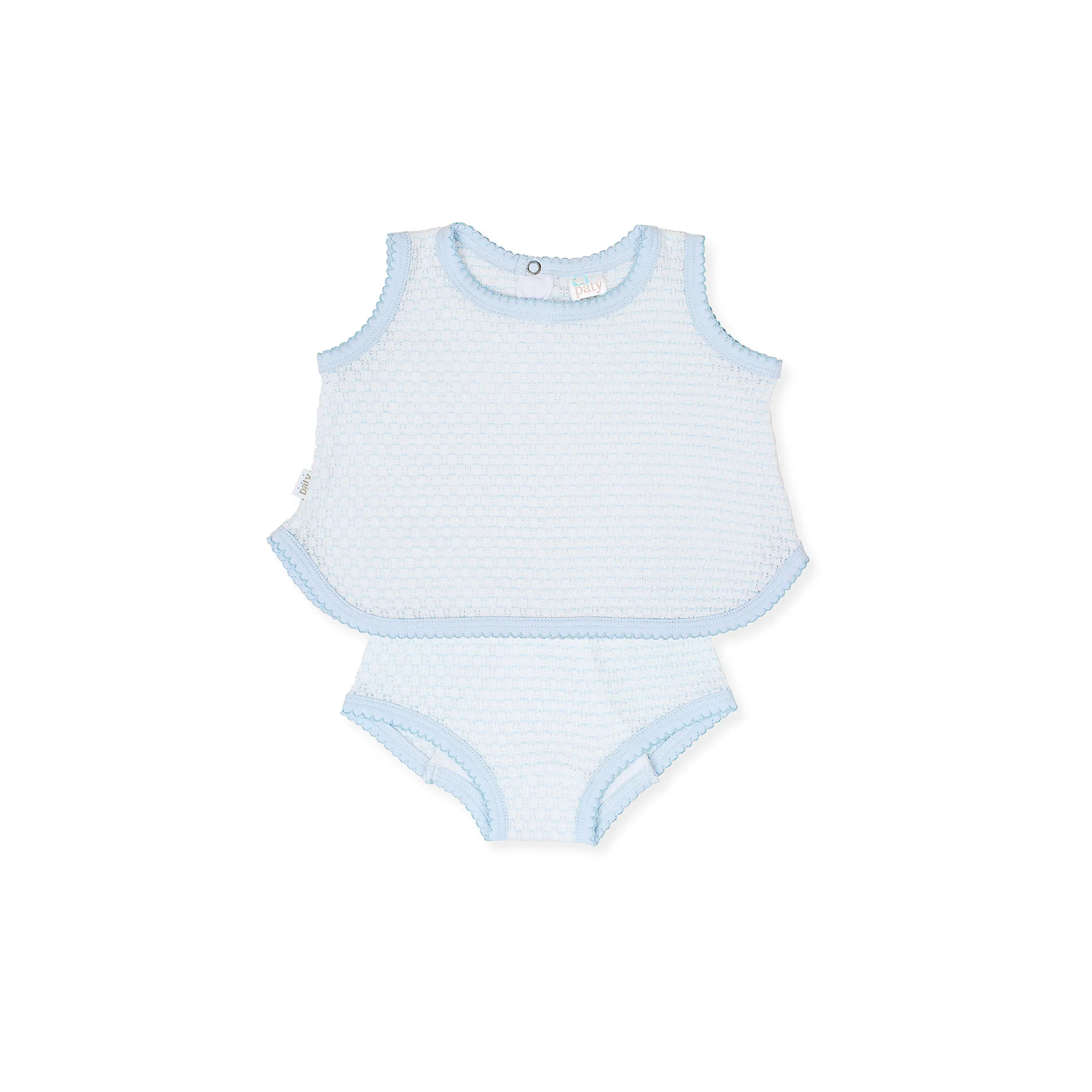 Paty Knit, 2 PC Sleeveless Diaper Set With And Without Bow