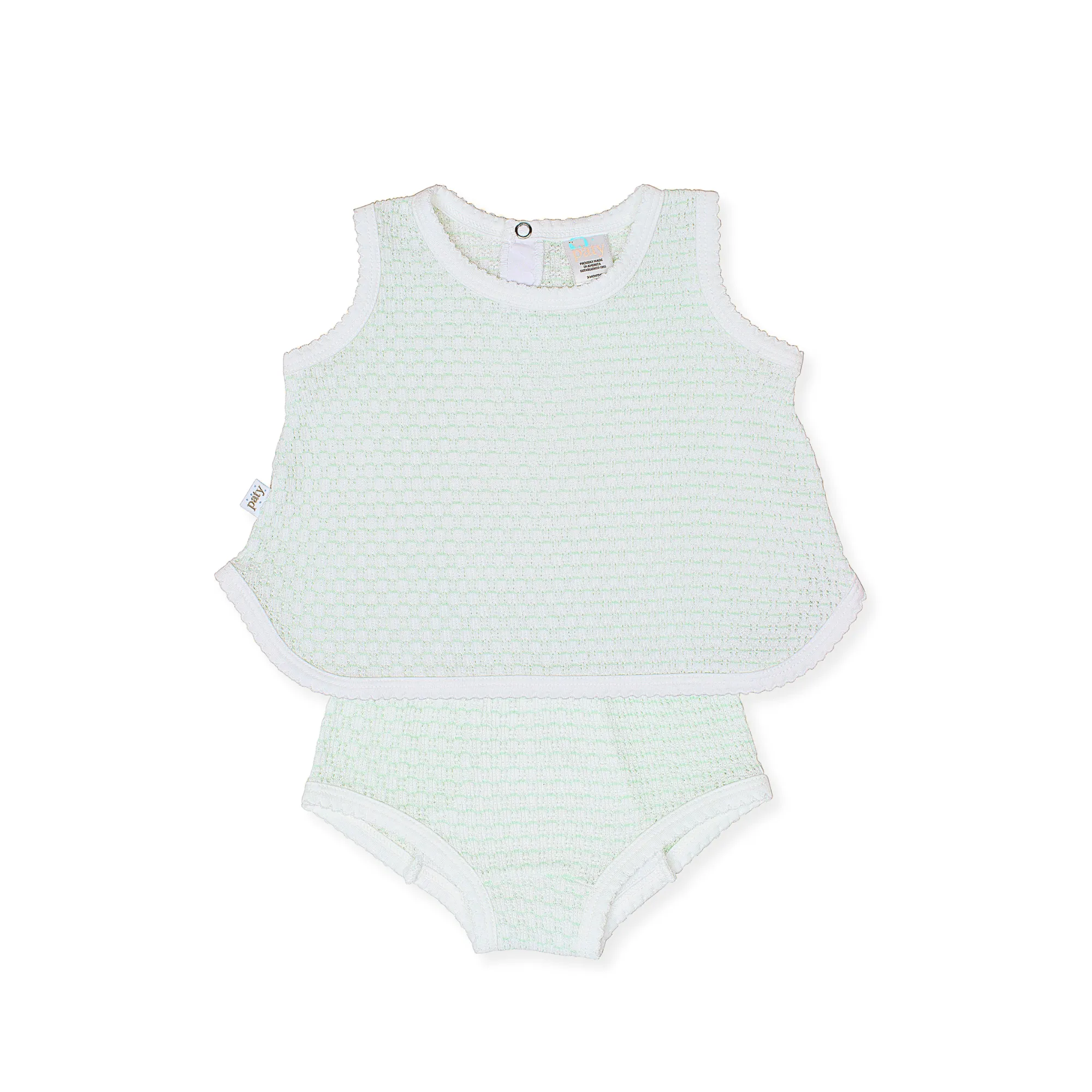 Paty Knit, 2 PC Sleeveless Diaper Set With And Without Bow