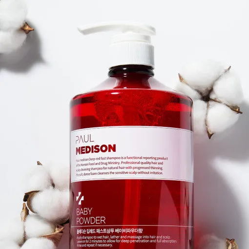 PAUL MEDISON Deep Red Fast Hair Loss Shampoo (Baby Powder), 1077ml/ 36.41fl.oz