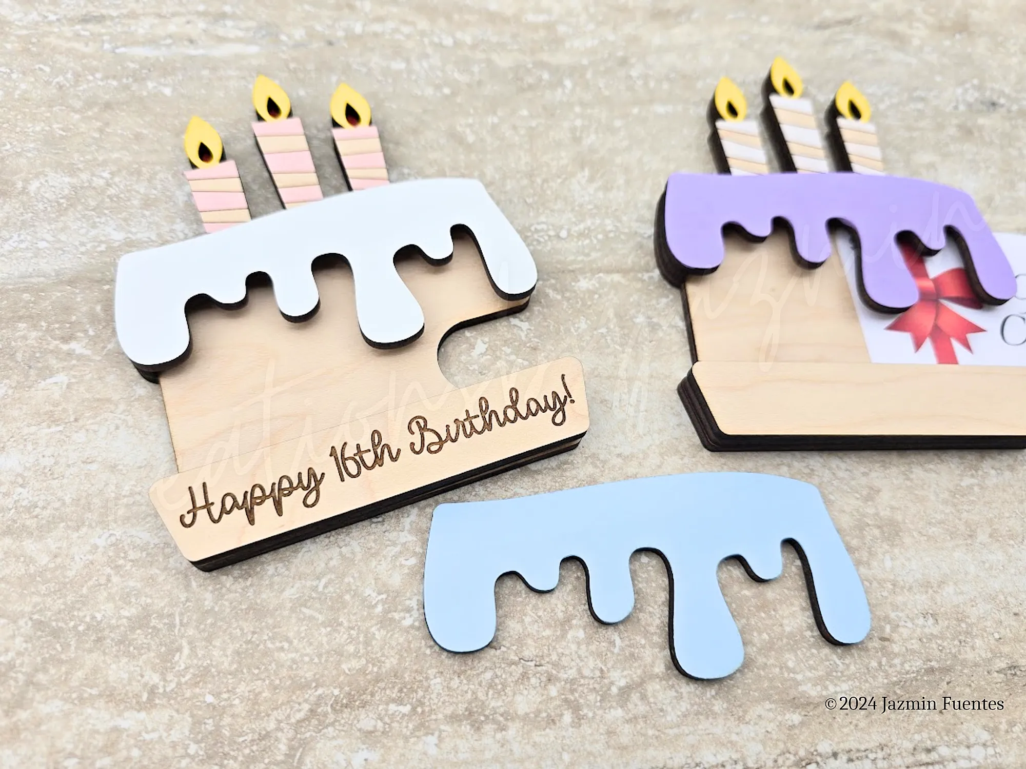 Personalized Birthday Gift Card Holder, Happy Birthday Gift, Cute Gift Card Wooden Holder