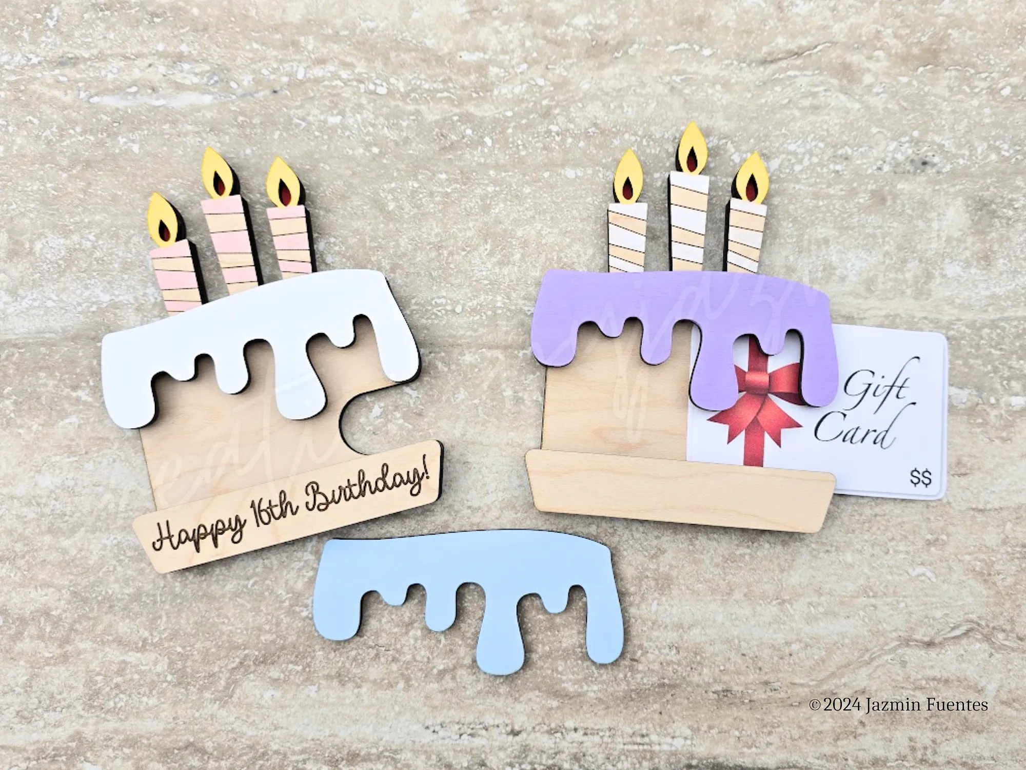Personalized Birthday Gift Card Holder, Happy Birthday Gift, Cute Gift Card Wooden Holder