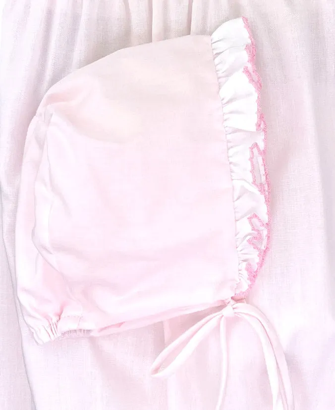 Petit Ami Baby Girls Classic Pink Giraffe Diaper Set with Bonnet in Preemie & Newborn