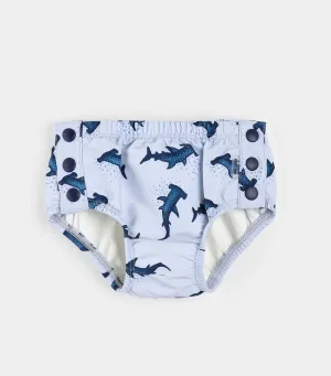 Petit Lem Baby Boys Hammer Head Shark Print Swim Diaper: Size 6/12M to 12/24M