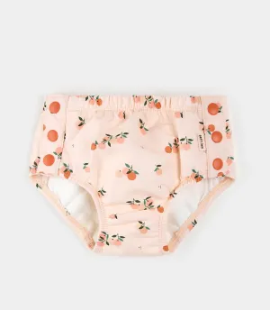 Petit Lem Baby Girls Peaches Print Swim Diaper: Size 6/12M to 12/24m