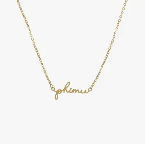 Phi Mu Sorority Script Necklace