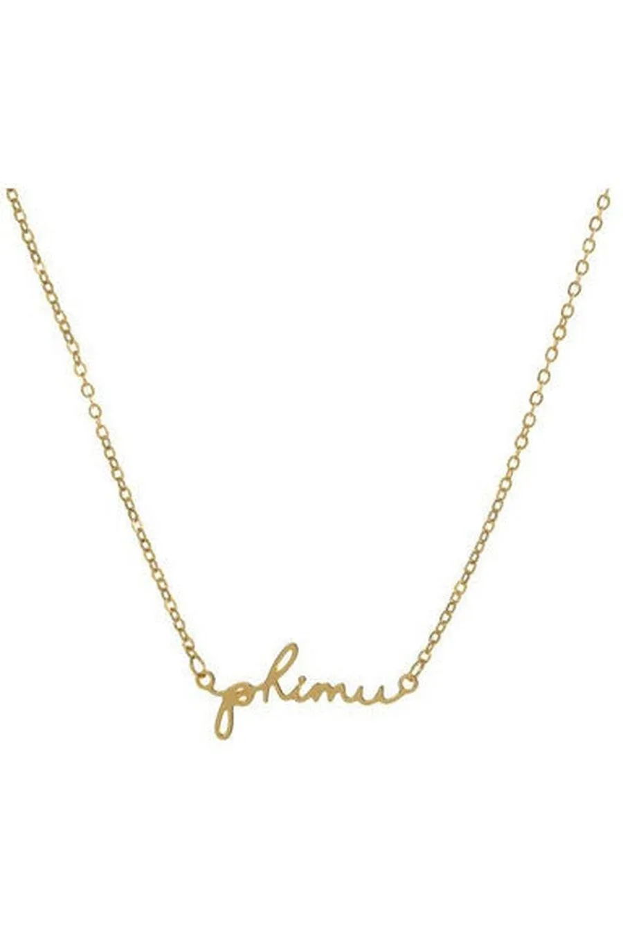 Phi Mu Sorority Script Necklace