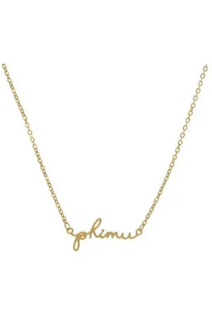 Phi Mu Sorority Script Necklace