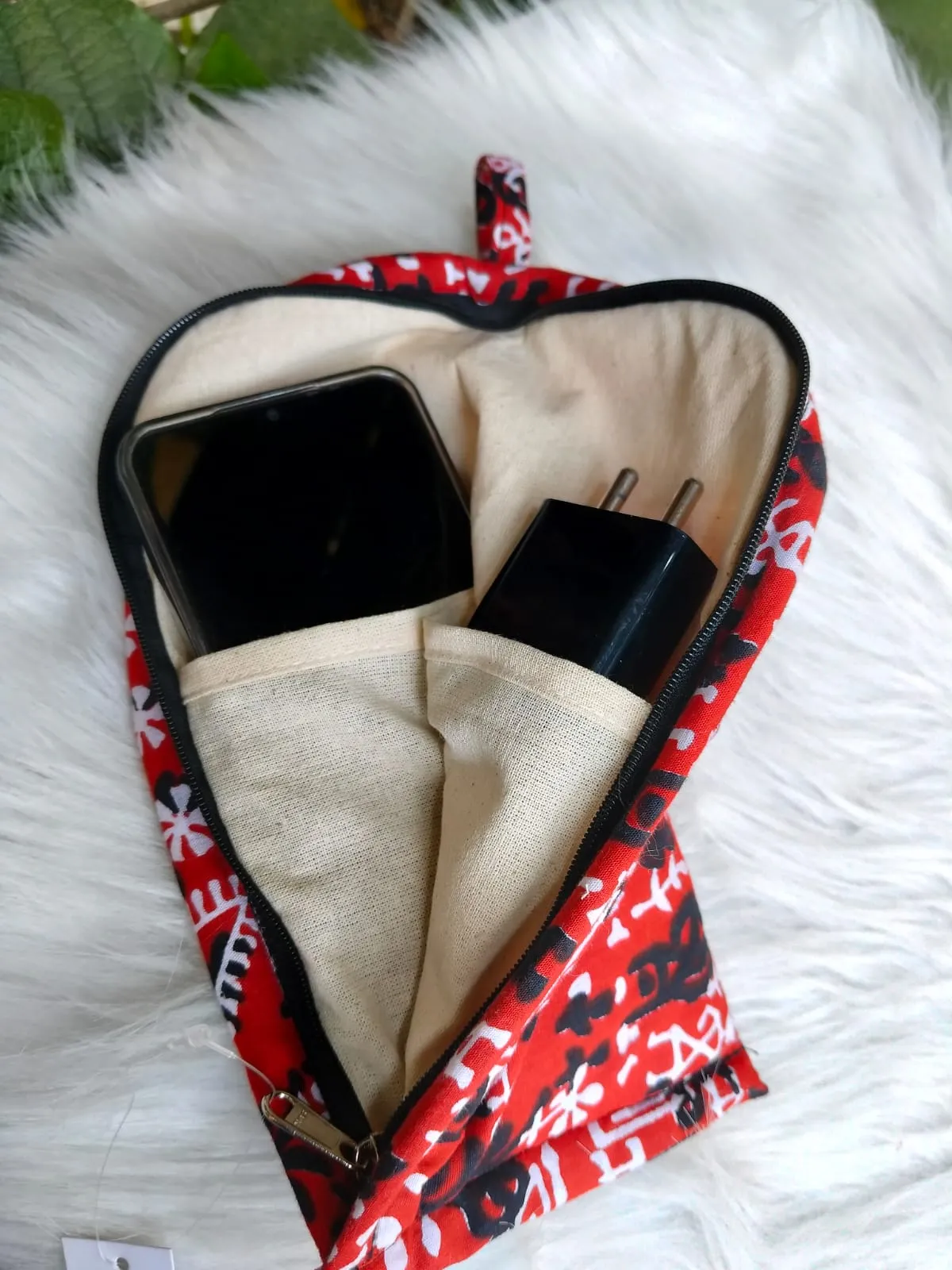 Phone Holder Black Jaipur Print
