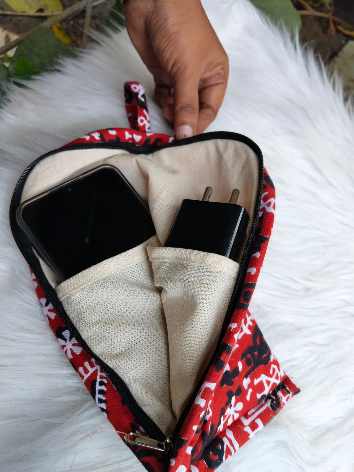 Phone Holder Black Jaipur Print