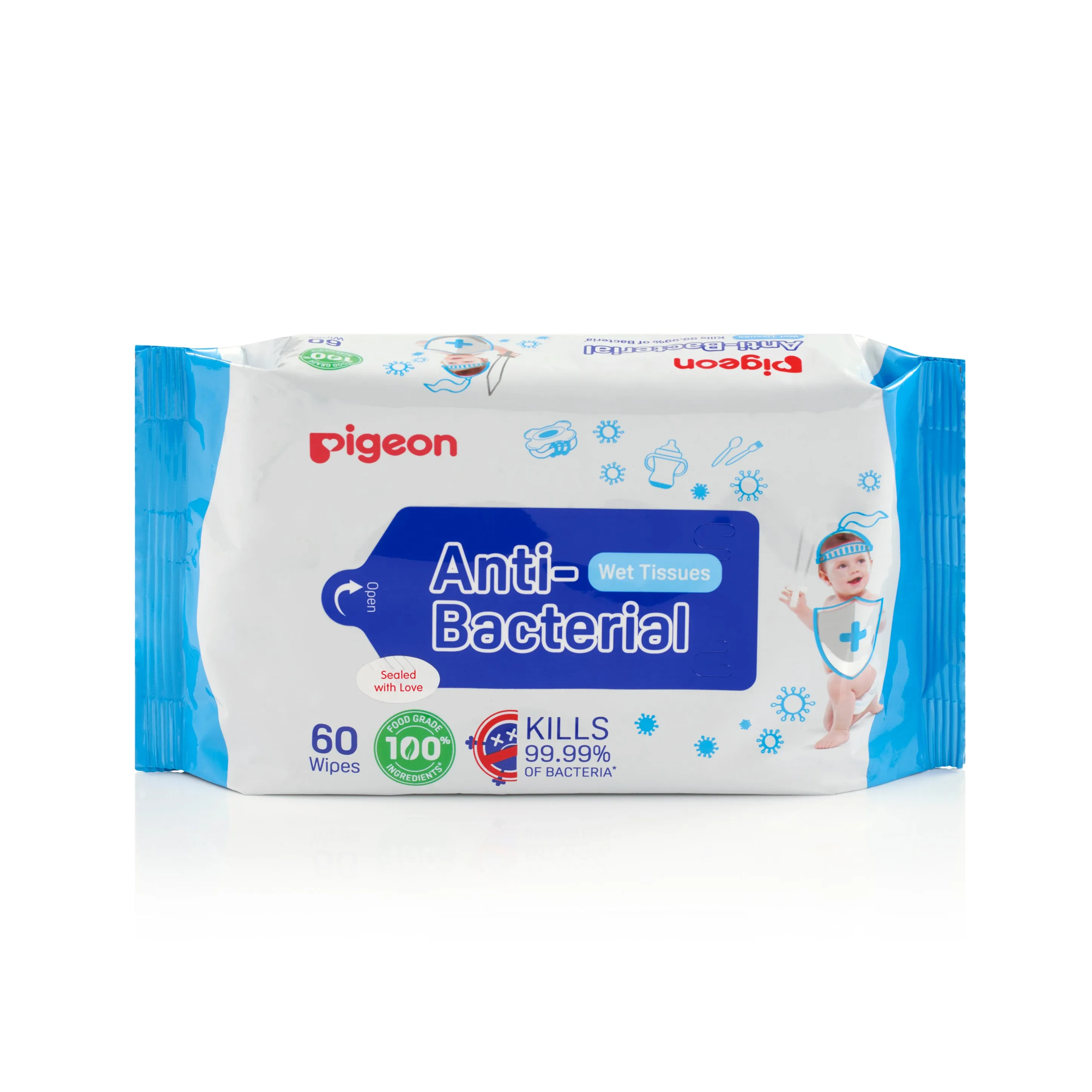 Pigeon Anti-Bacterial Wet Tissue 60s Refill