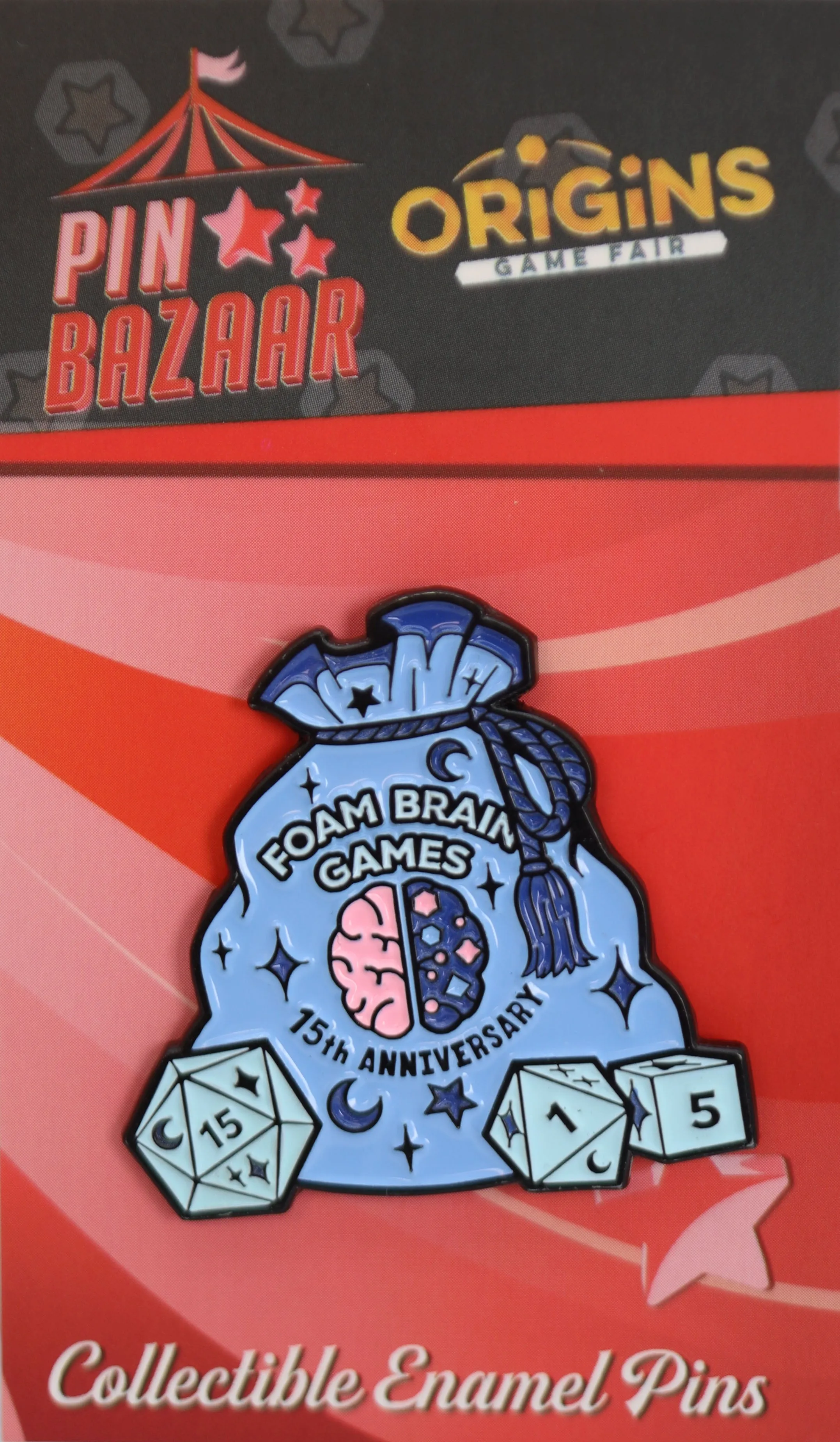 Pin Bazaar: Foam Brain Games 15th Anniversary Pin (Origins 2024)