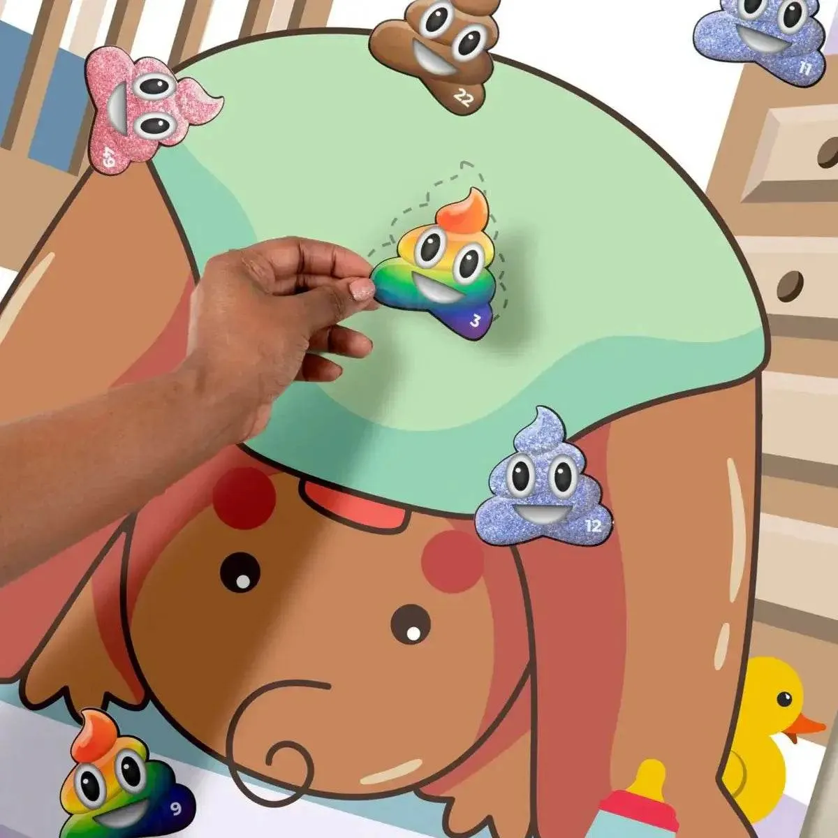 Pin The Poopie On The Diaper Game - Brown