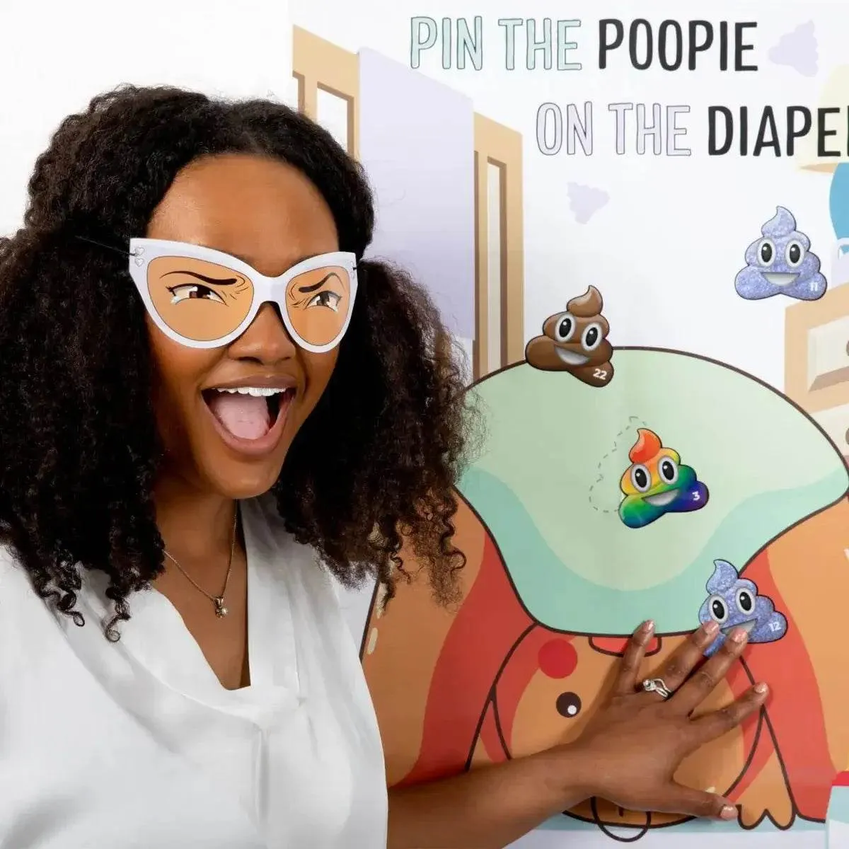 Pin The Poopie On The Diaper Game - Brown