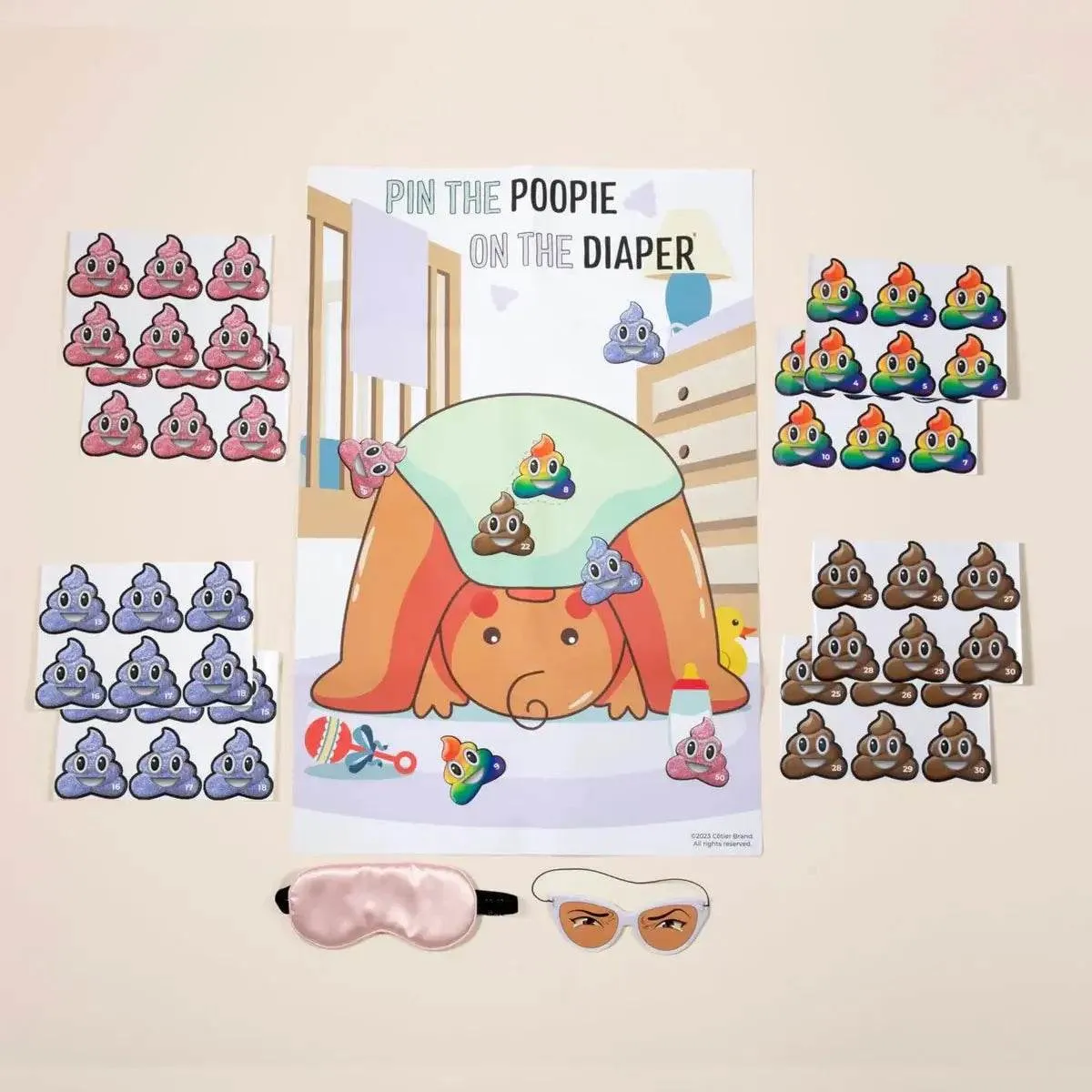Pin The Poopie On The Diaper Game - Brown