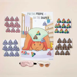 Pin The Poopie On The Diaper Game - Brown
