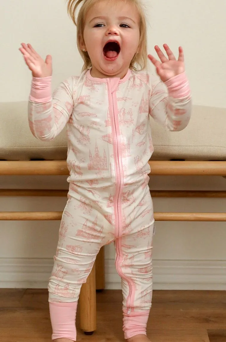 Pink Toile Zipper Pajama