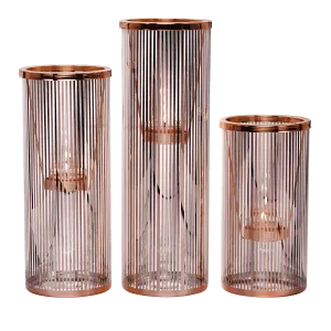 Pinstripe Glam Tealight Holder Trio