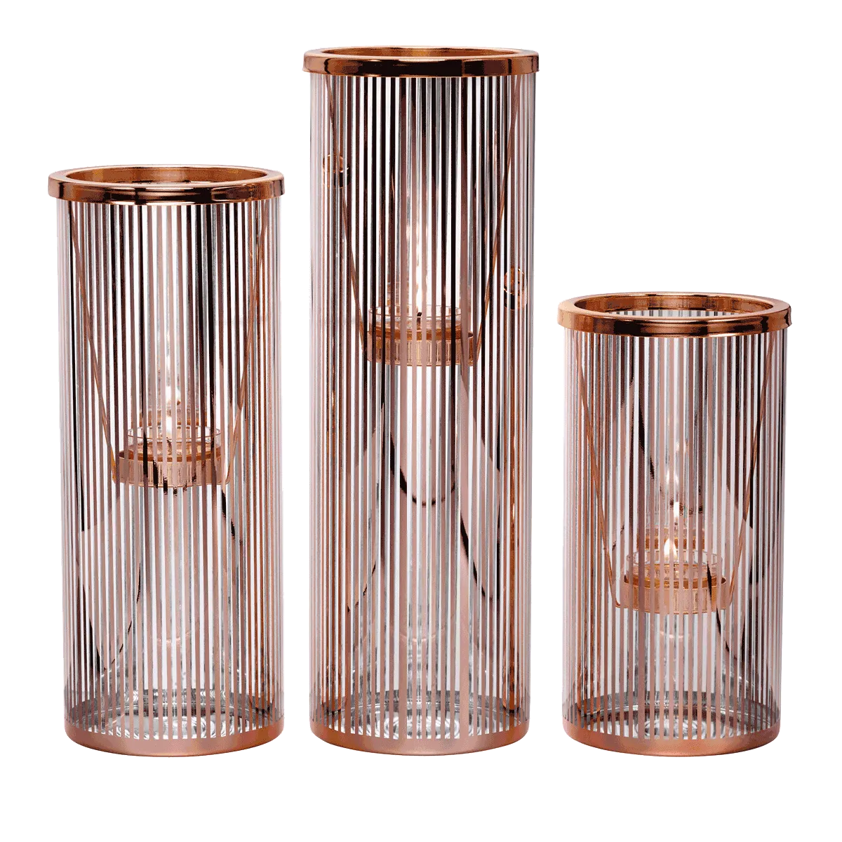Pinstripe Glam Tealight Holder Trio