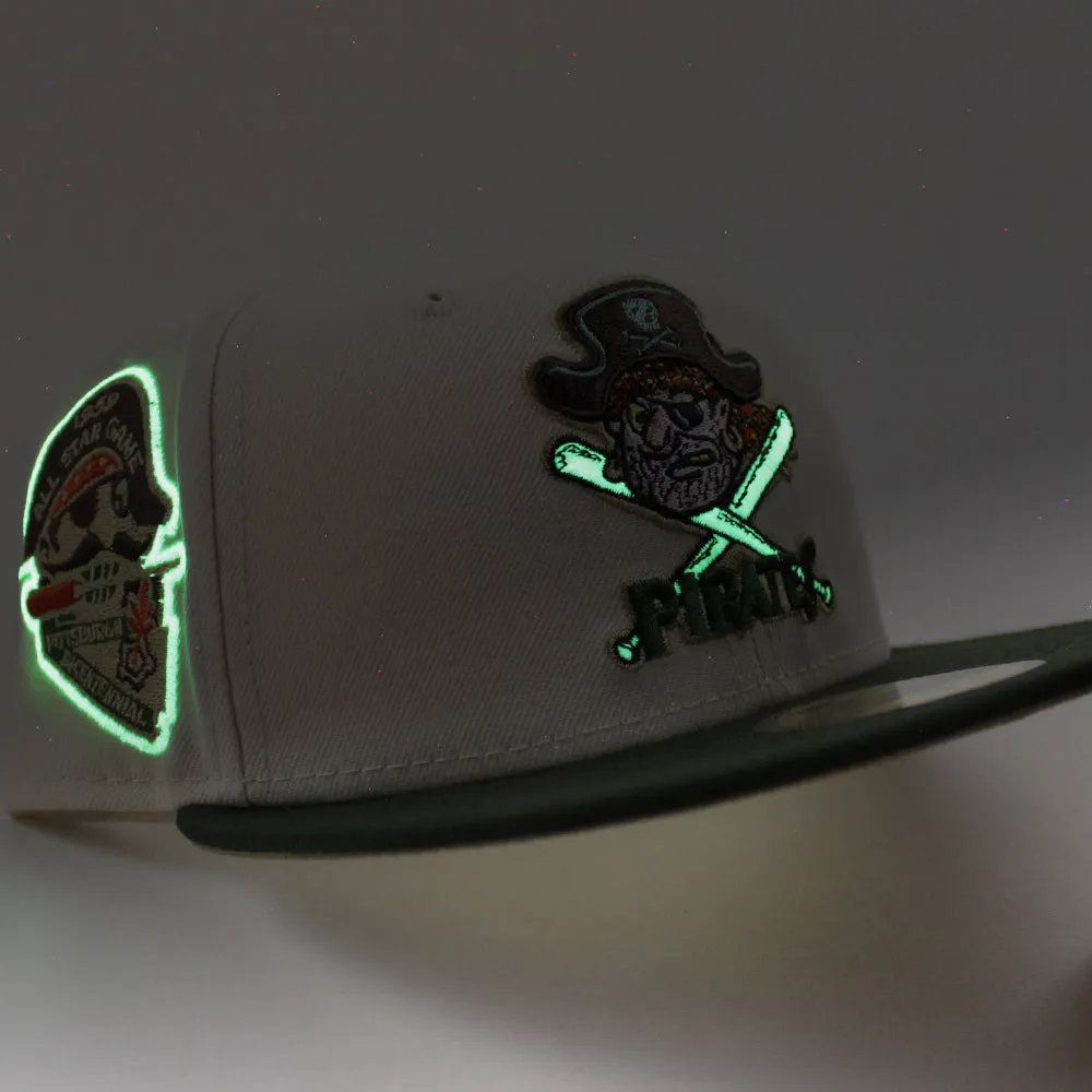 Pittsburgh Pirates 1959 All Star Game New Era 59Fifty Fitted Hat (GITD CHROME WHITE DARK SEAWEED KHAKI Under Brim)