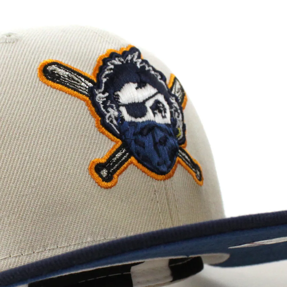 Pittsburgh Pirates TEAM FLAG 59Fifty New Era Fitted Hat (GITD Stone Oceanside Blue Seashore Blue Under Brim)