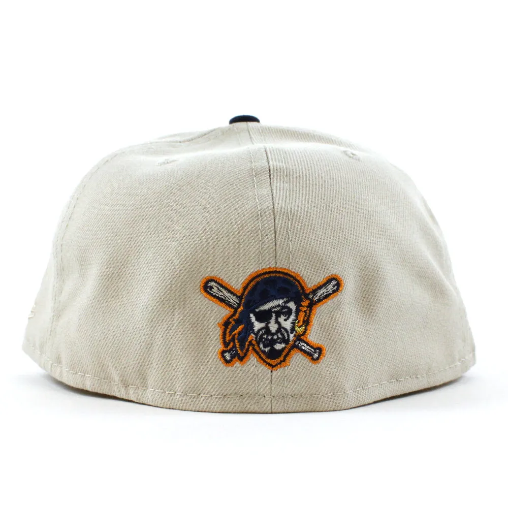 Pittsburgh Pirates TEAM FLAG 59Fifty New Era Fitted Hat (GITD Stone Oceanside Blue Seashore Blue Under Brim)